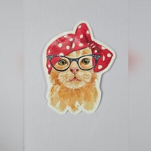Cute orange Cat sticker, skateboard sticker, Journaling,  stationary.